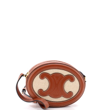 Celine Triomphe Oval Crossbody Bag Canvas and Leather