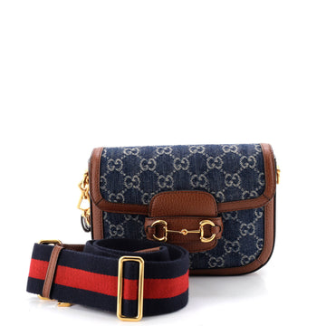 Gucci Horsebit 1955 Shoulder Bag GG Denim Mini