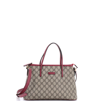 Gucci Convertible Zip Tote GG Coated Canvas with Leather Small