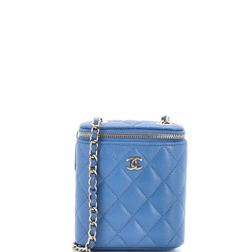 Chanel Vertical Classic Vanity Case with Chain Quilted Caviar Mini