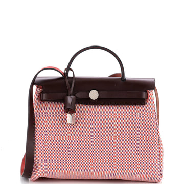 Hermes Herbag Zip Criss Viking Toile and Leather 31