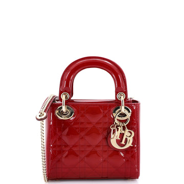 Christian Dior Lady Dior Chain Bag Cannage Quilt Patent Mini