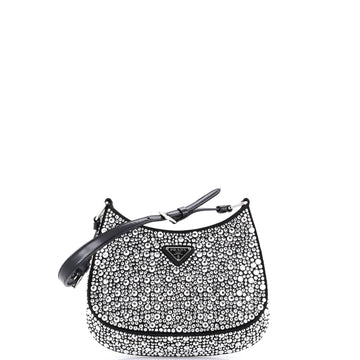 Prada Cleo Shoulder Bag Crystal Embellished Satin Small