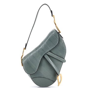 Christian Dior Saddle Handbag Python Medium
