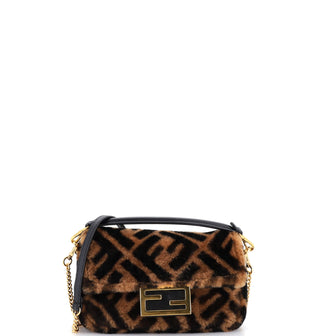 Fendi Baguette NM Bag Zucca Shearling Mini