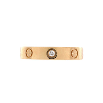 Cartier Love Wedding Band 1 Diamond Ring 18K Yellow Gold with Diamond