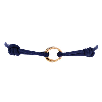 Cartier Trinity On Cord Bracelet Silk Cord with 18K Tricolor Gold