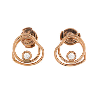 Hermes Vertige Coeur Stud Earrings 18K Rose Gold with Diamond TPM