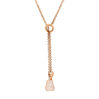 Hermes Kelly Clochette Pendant Necklace 18K Rose Gold with Diamonds Small