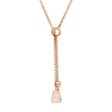 Hermes Kelly Clochette Pendant Necklace 18K Rose Gold with Diamonds Small