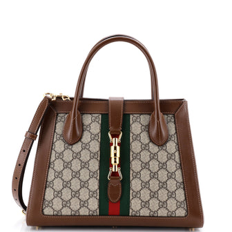 Gucci Jackie 1961 Web Tote GG Canvas and Leather Medium