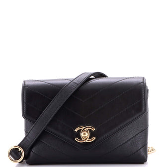 Chanel Coco Chevron Waist Bag Stitched Calfskin