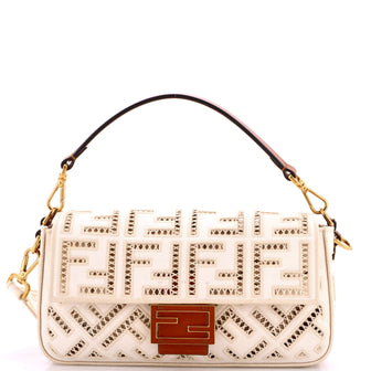 Fendi Baguette NM Bag FF Openwork Embroidered Canvas Medium