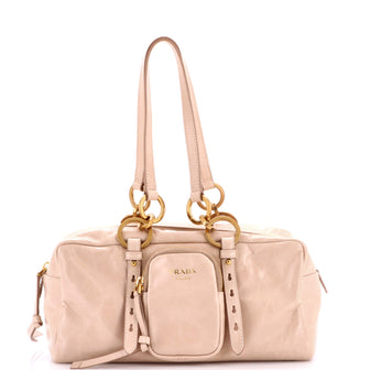 Prada Dangle Top Handle Bag Leather Medium