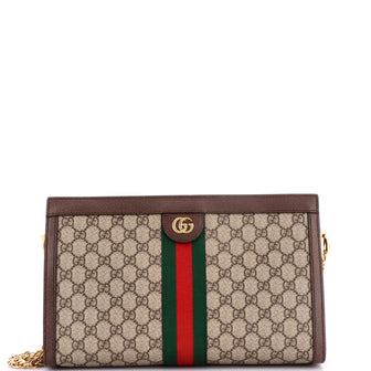 Gucci Ophidia Chain Shoulder Bag GG Coated Canvas Medium