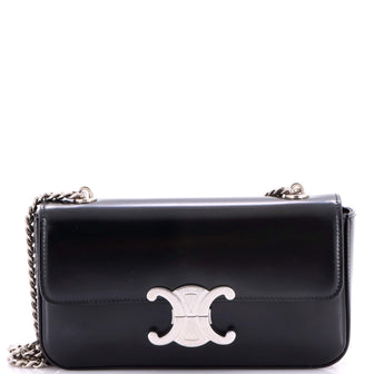 Celine Triomphe Chain Shoulder Bag Leather Small