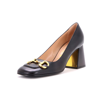 Gucci Women's Horsebit Mid-Heel Pumps Leather