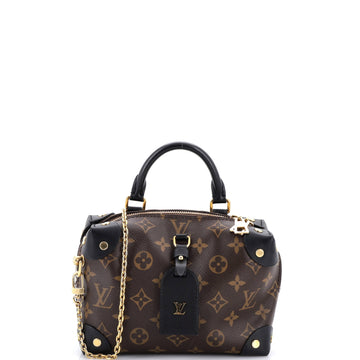Louis Vuitton Petite Malle Souple Handbag Monogram Canvas with Leather