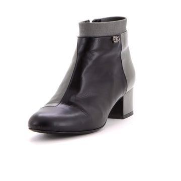 Chanel Women's CC Cap Toe Ankle Boots Leather