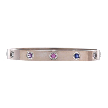 Cartier Love 10 Stone Bracelet 18K White Gold with Aquamarine, Sapphire, Spinel and Amethyst