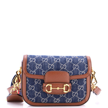 Gucci Horsebit 1955 Shoulder Bag GG Denim Mini