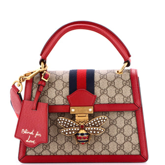 Gucci Queen Margaret Top Handle Bag GG Coated Canvas with Leather Small