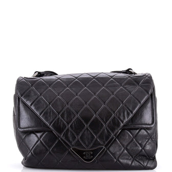 Chanel Padded Envelope Flap Bag Quilted Aged Calfskin