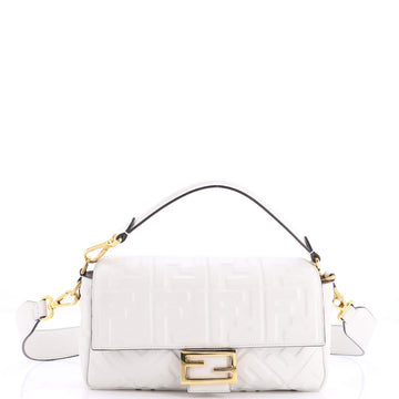 Fendi Baguette NM Bag Zucca Embossed Leather Medium