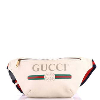 Gucci Logo Belt Bag Printed Leather Medium