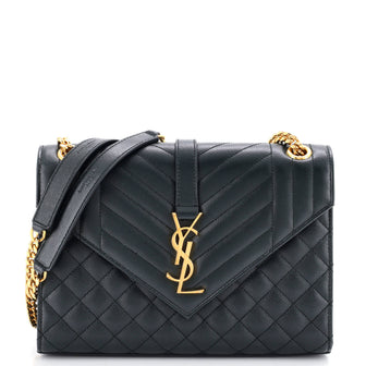 Saint Laurent Classic Monogram Envelope Satchel Mixed Matelasse Leather Medium