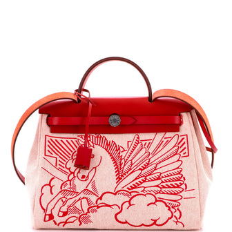 Hermes Herbag Zip Pegase Pop Toile and Leather 31