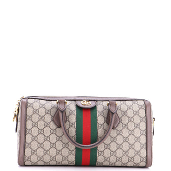 Gucci Ophidia Boston Bag GG Coated Canvas Medium