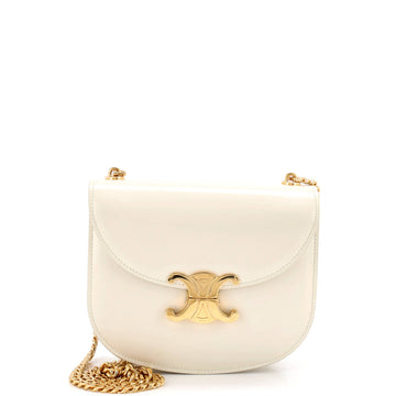 Celine Triomphe Besace Clea Chain Flap Bag Leather