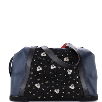 Christian Louboutin Bagdamon Boston Duffle Bag Embellished Leather Large