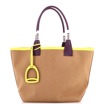 Hermes Sac Steeple Tote Toile with Leather 28