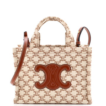 Celine Cabas Thais Tote Triomphe Printed Canvas Small