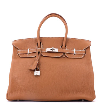Hermes Birkin Handbag Brown Togo with Palladium Hardware 35