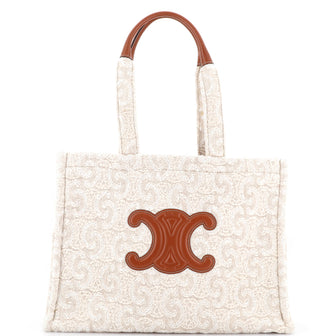 Celine Cabas Thais Tote Triomphe Embroidered Wool Large
