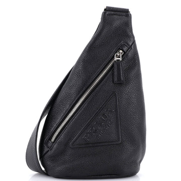 Prada Triangle Logo Sling Bag Leather