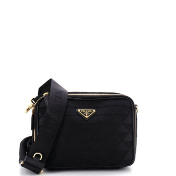 Prada Symbole Zip Around Shoulder Bag Jacquard