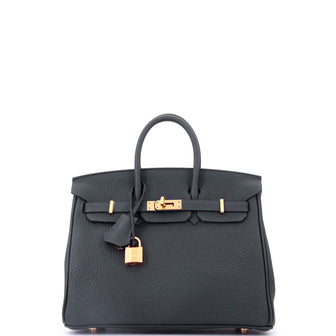 Hermes Birkin Handbag Green Togo with Gold Hardware 25