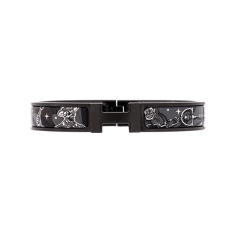 Hermes So Black Clic HH Bracelet Printed Enamel with Brushed Hardware Narrow