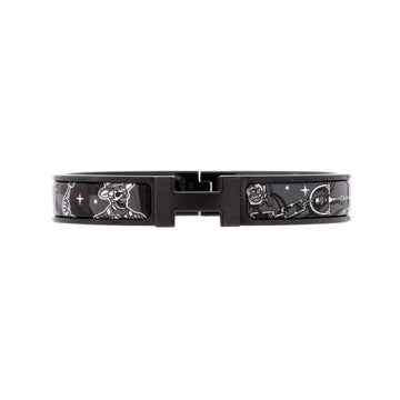 Hermes So Black Clic HH Bracelet Printed Enamel with Brushed Hardware Narrow