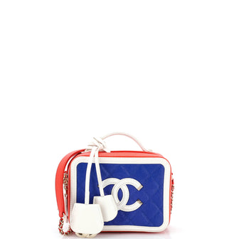 Chanel Filigree Vanity Case Quilted Caviar Small