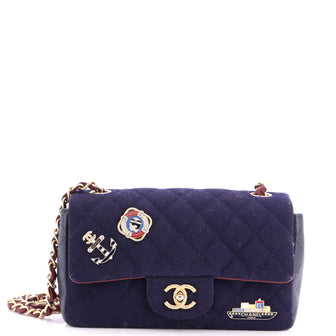 Chanel Paris-Hamburg Charms Classic Single Flap Bag Quilted Wool and Lambskin Mini