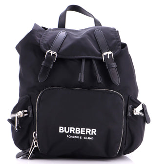 Burberry Logo Rucksack Backpack Nylon with Leather Small