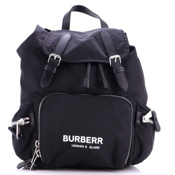 Burberry Logo Rucksack Backpack Nylon with Leather Small