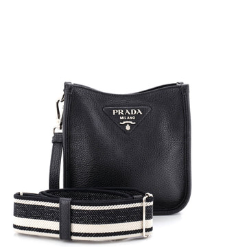 Prada Logo Strap Crossbody Bag Vitello Daino Mini