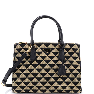 Prada Symbole Galleria Double Zip Tote Jacquard Medium