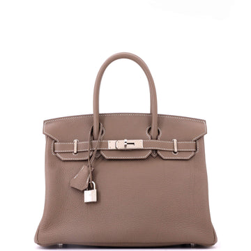 Hermes Birkin Handbag Grey Togo with Palladium Hardware 30